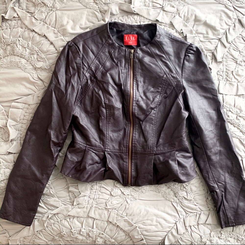 Purple Faux Leather Jacket